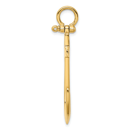 10K Yellow Gold 10K 3-D Polished Large Anchor Charm