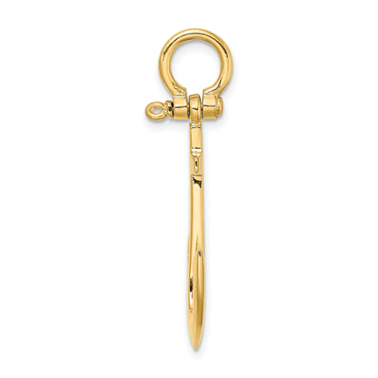 10K Yellow Gold 10K 3-D Polished Anchor Charm