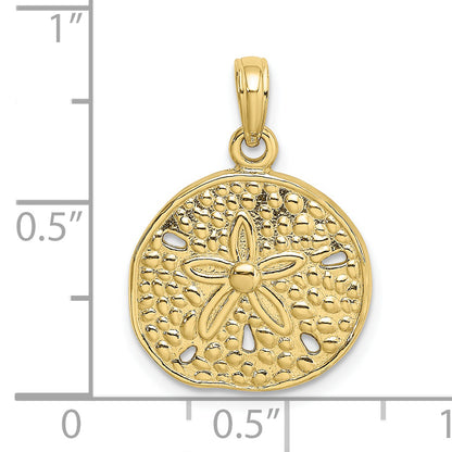 10K Yellow Gold 10K 2-D Cut-Out Sand Dollar Charm