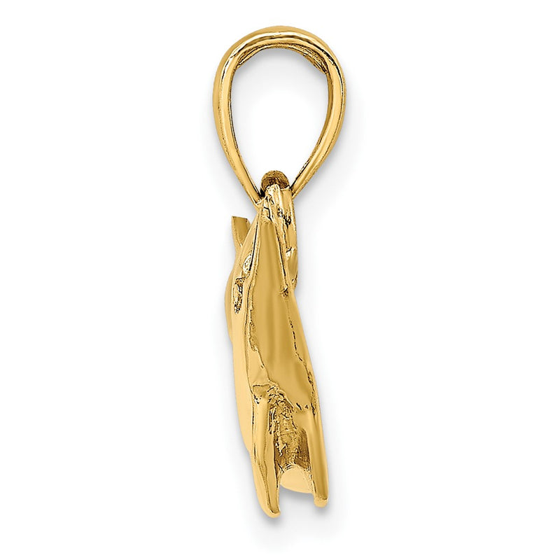 10K Yellow Gold 10K 2-D Polished Dolphin Charm