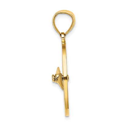10K Yellow Gold 10K Nautical Compass W/Moveable Needle Charm