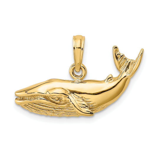 10K Yellow Gold 10K 2-D Humpback Whale Charm