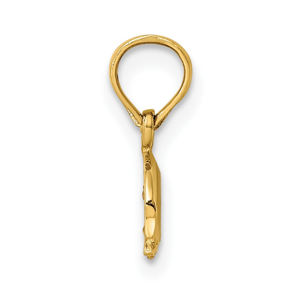 10K Yellow Gold 10K 2-D Mini Double Dolphins Swimming Charm