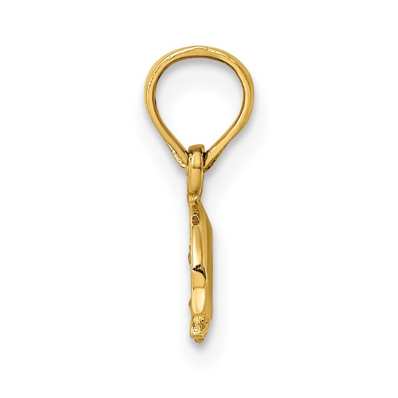 10K Yellow Gold 10K 2-D Mini Double Dolphins Swimming Charm