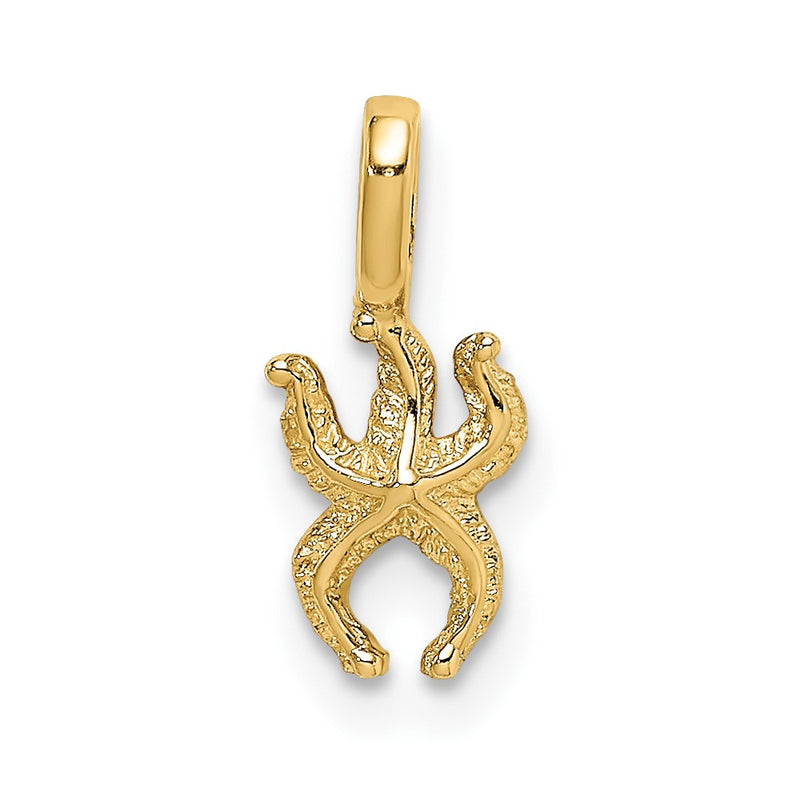 10K Yellow Gold 10K Mini Starfish W/Fixed Bail Charm