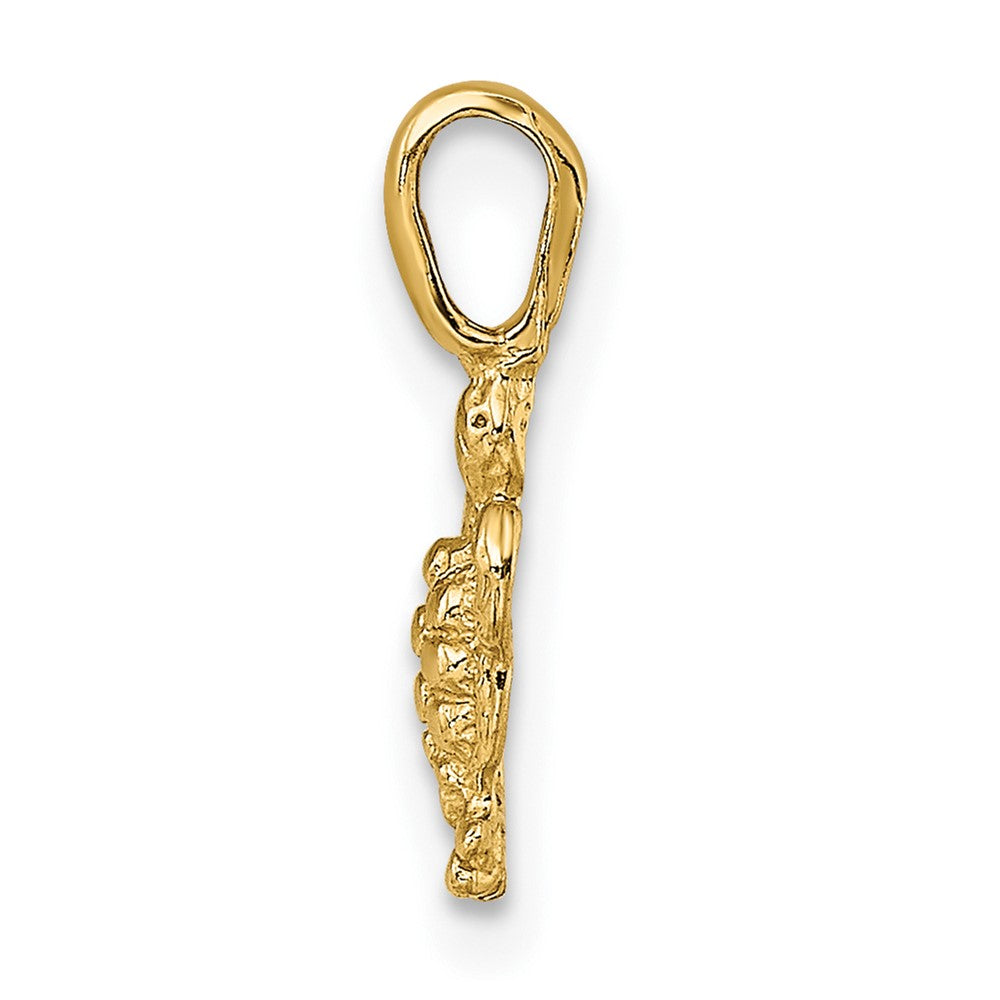 10K Yellow Gold 10K Mini Sea Turtle W/ Fixed Bail Charm
