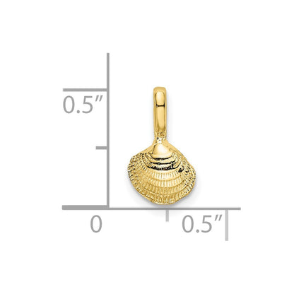 10K Yellow Gold 10K Mini Clam Shell Charm