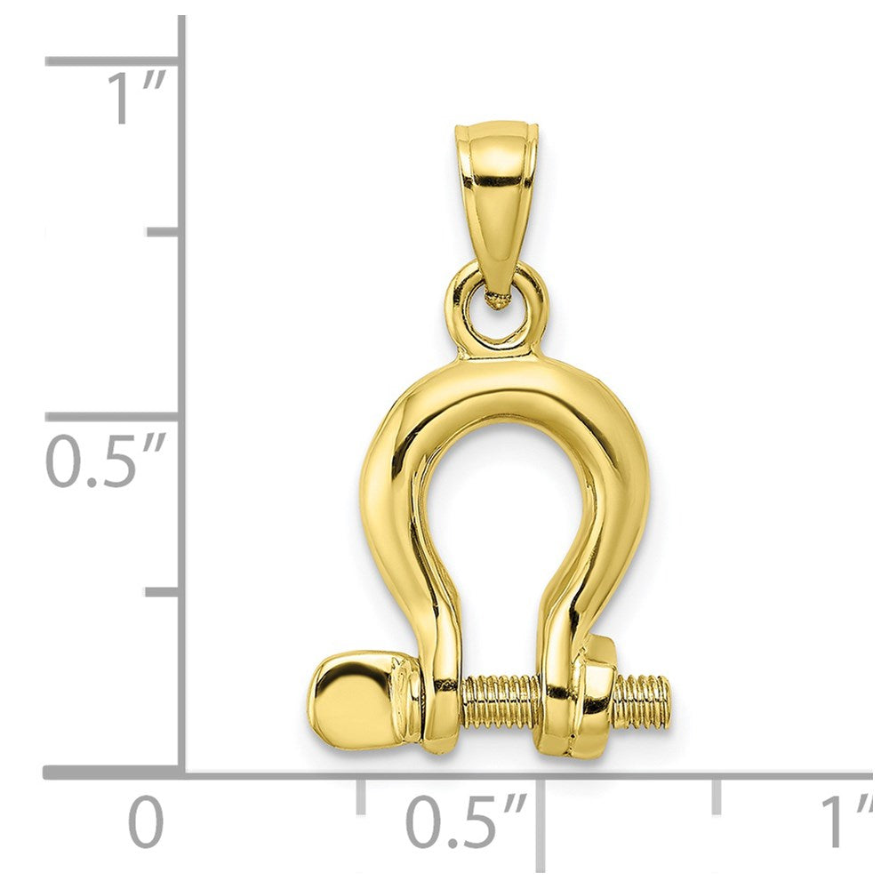 10K Yellow Gold 10K 3-D Medium Shackle Link Screw Charm