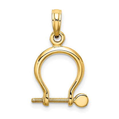 10K Yellow Gold 10K 3-D Small Shackle Link Screw Charm