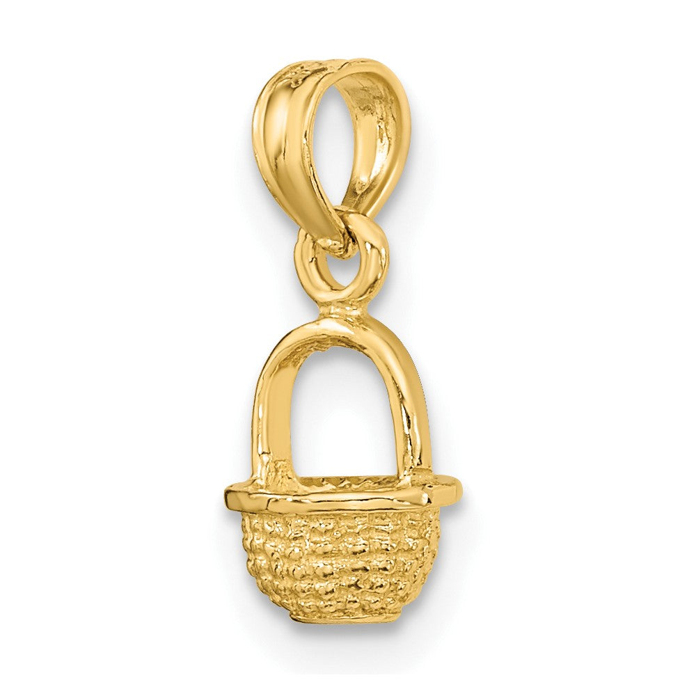 10K Yellow Gold 10K 3-D Mini Basket Charm