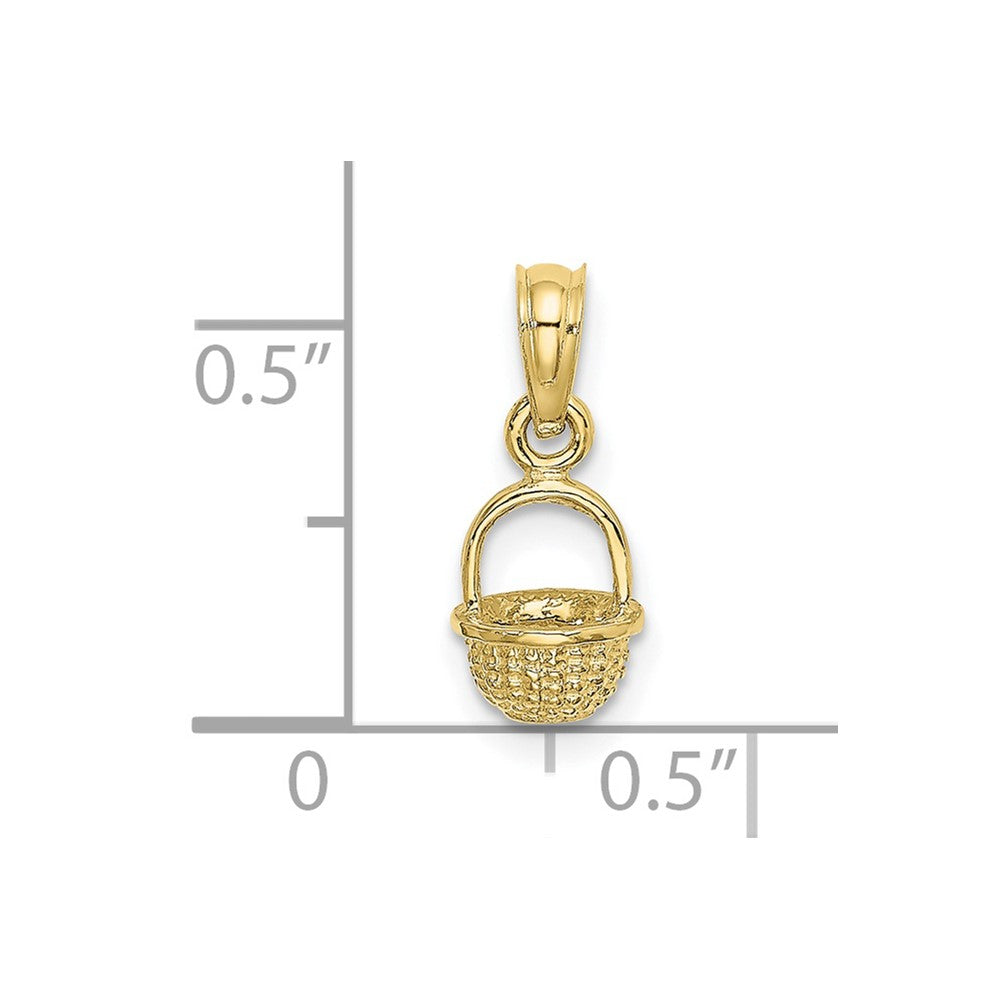 10K Yellow Gold 10K 3-D Mini Basket Charm