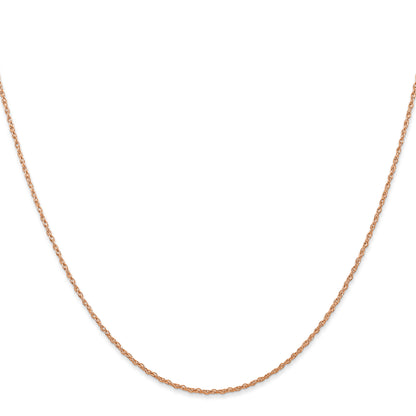 24 Inch 10K Rose Gold .7 mm Carded Cable Rope Chain Necklace
