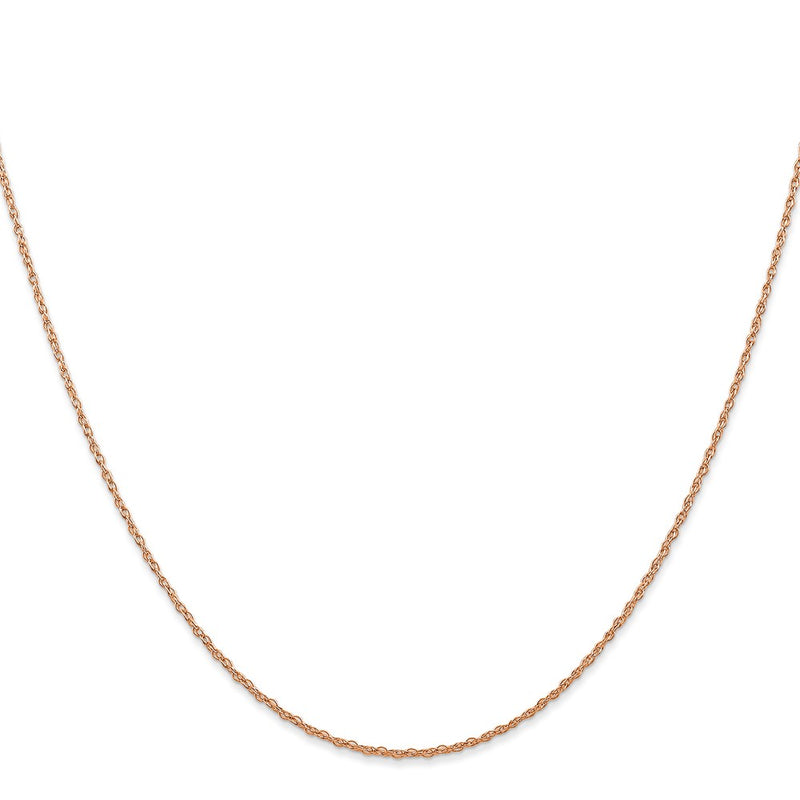 24 Inch 10K Rose Gold .7 mm Carded Cable Rope Chain Necklace
