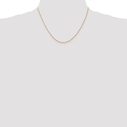 10K Rose Gold .7 mm Carded Cable Rope Chain
