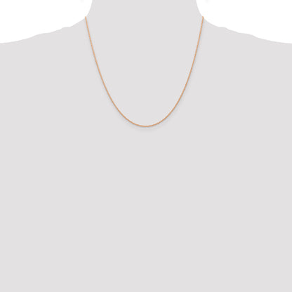 10K Rose Gold .7 mm Carded Cable Rope Chain