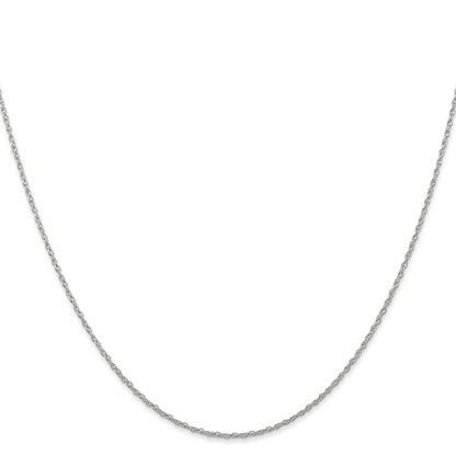 2 Inch 10K White Gold .7mm Carded Cable Rope Chain Necklace