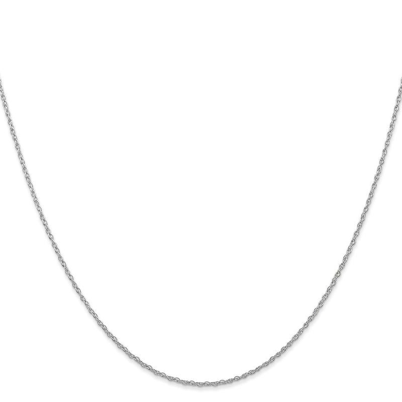 24 Inch 10K White Gold .7mm Carded Cable Rope Chain Necklace