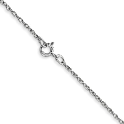 2 Inch 10K White Gold .7mm Carded Cable Rope Chain Necklace