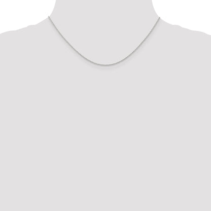 10K White Gold .7mm Carded Cable Rope Chain