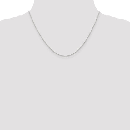 10K White Gold .7mm Carded Cable Rope Chain