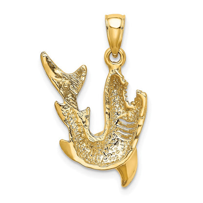 10K Yellow Gold 10K 2-D Polished Shark Charm