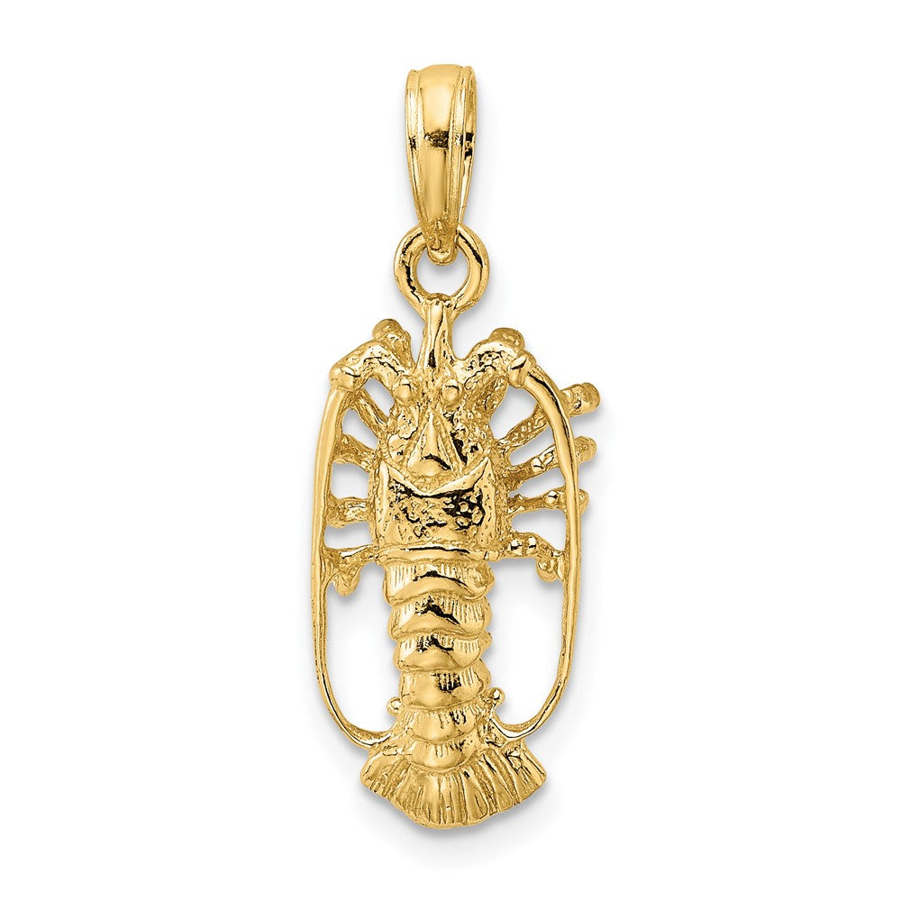 10K Yellow Gold 10K Florida Lobster Charm