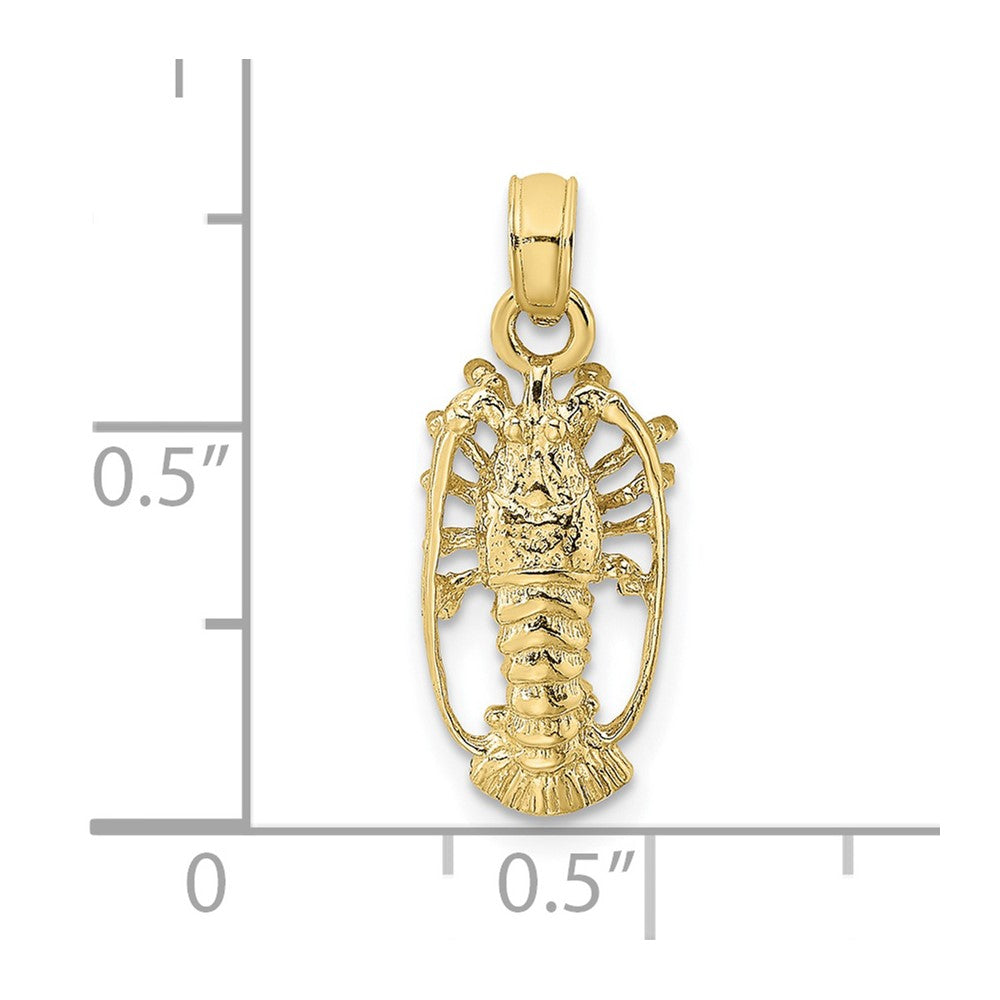 10K Yellow Gold 10K Florida Lobster With Out Claws Charm