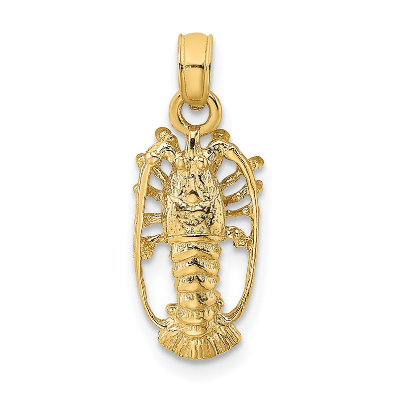 10K Yellow Gold 10K Florida Lobster With Out Claws Charm