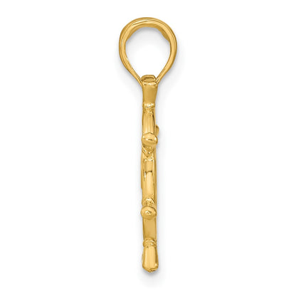 10K Yellow Gold 10K 3-D Ships Wheel Charm