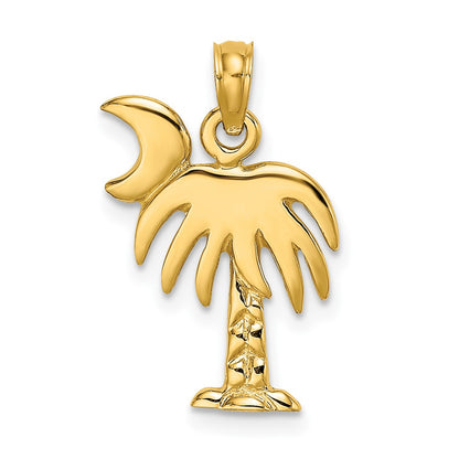 10K Yellow Gold 10K Polished Charleston Palm Tree Charm