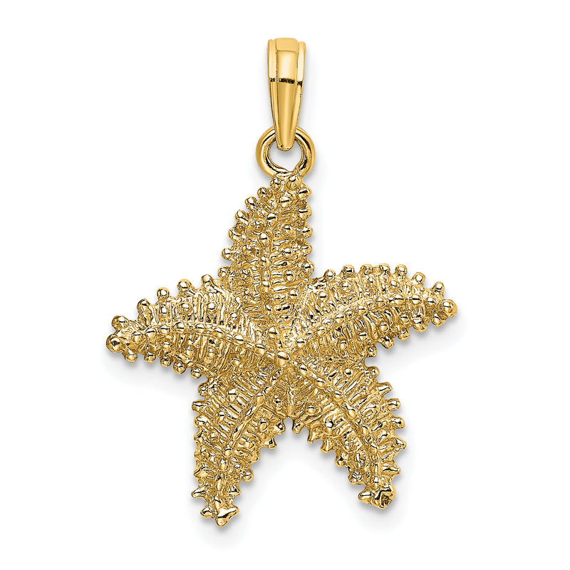 10K Yellow Gold 10K Starfish W/ Beaded Texture Charm
