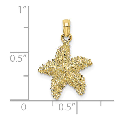 10K Yellow Gold 10K Starfish W/ Beaded Texture Charm