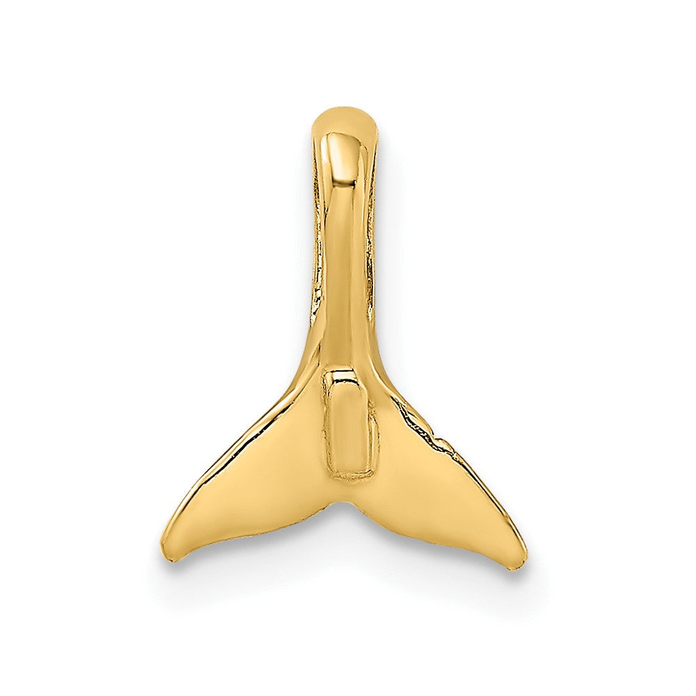 10K Yellow Gold 10K Mini Whale Tail Chain Slide
