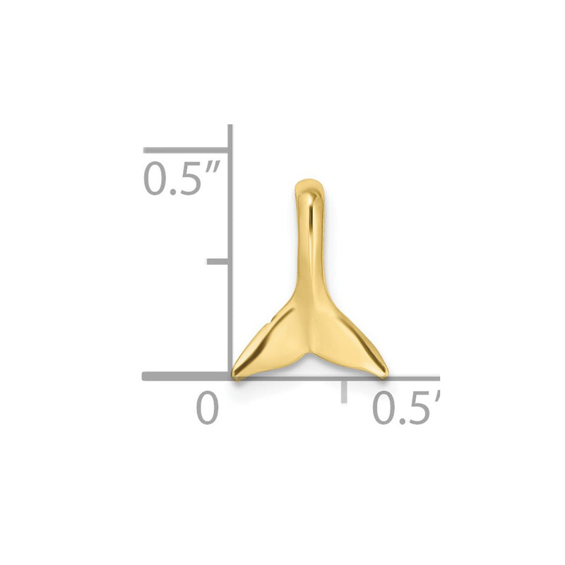 10K Yellow Gold 10K Mini Whale Tail Chain Slide