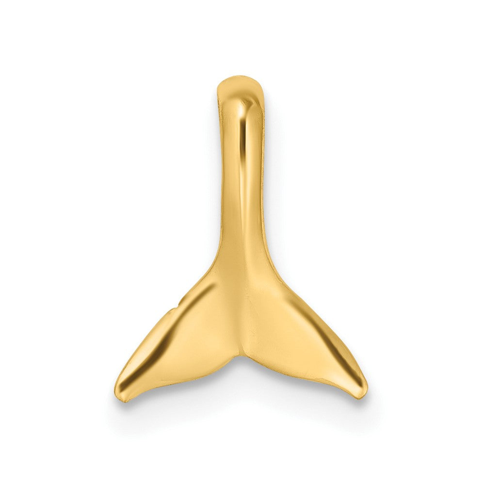 10K Yellow Gold 10K Mini Whale Tail Chain Slide