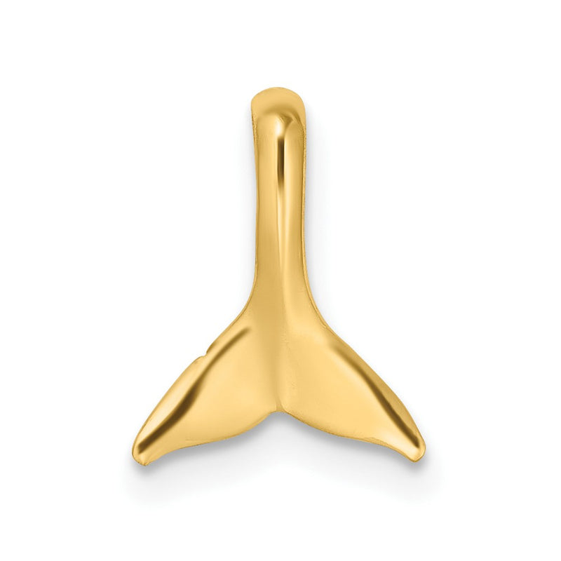 10K Yellow Gold 10K Mini Whale Tail Chain Slide