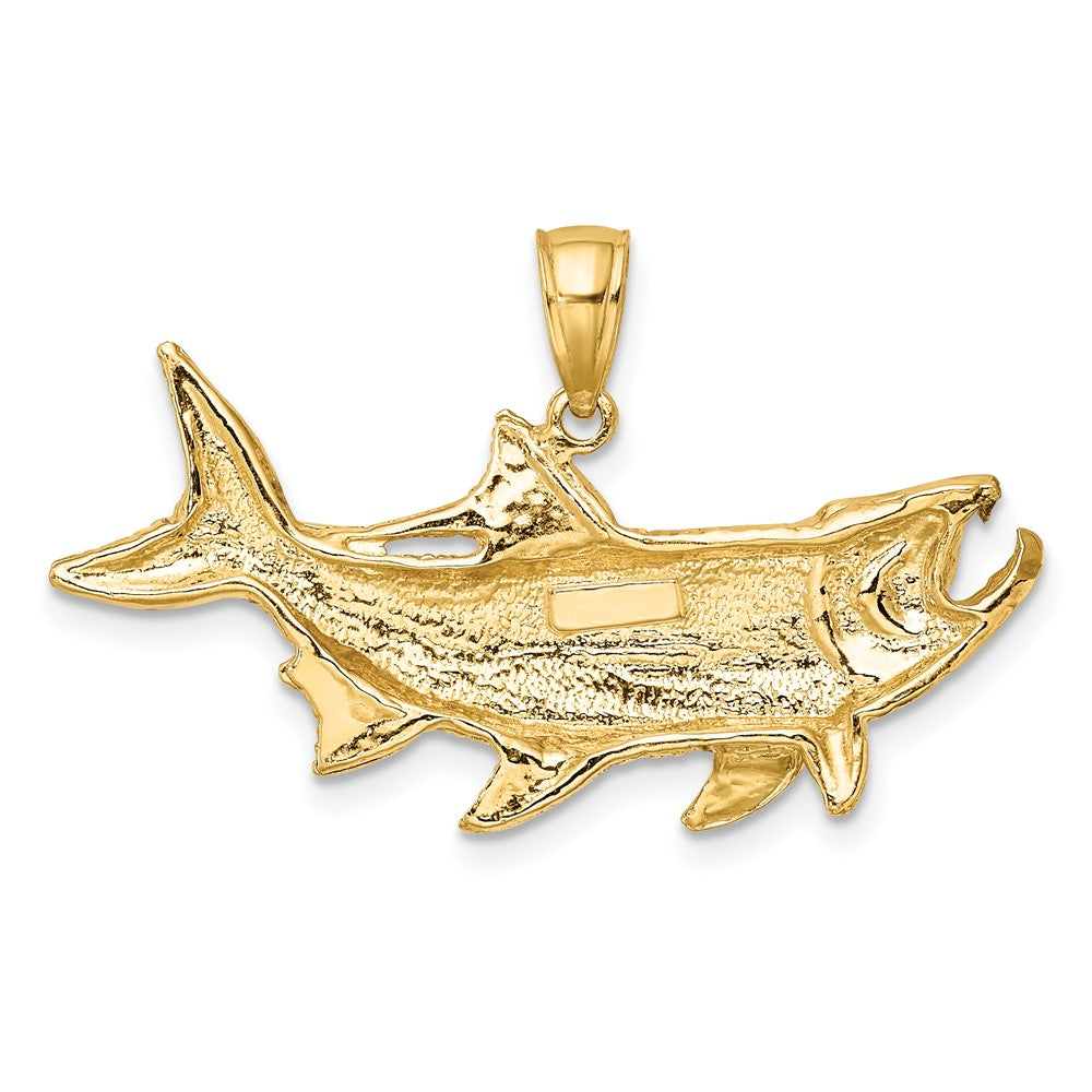 10K Yellow Gold 10K Tarpon Fish W/Open Mouth Charm