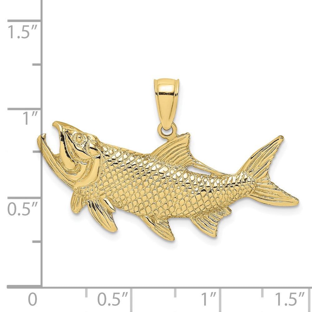 10K Yellow Gold 10K Tarpon Fish W/Open Mouth Charm