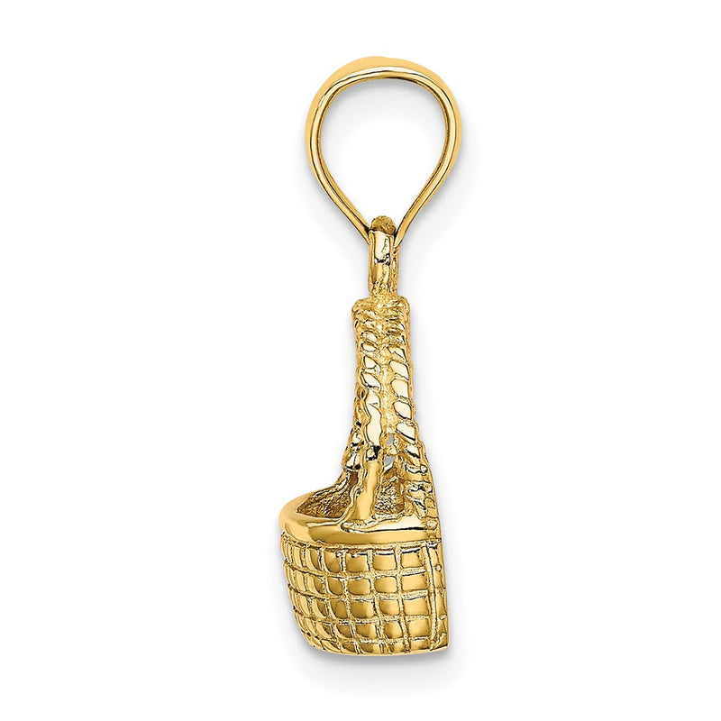10K Yellow Gold 10K 2-D Flat Back Basket Charm