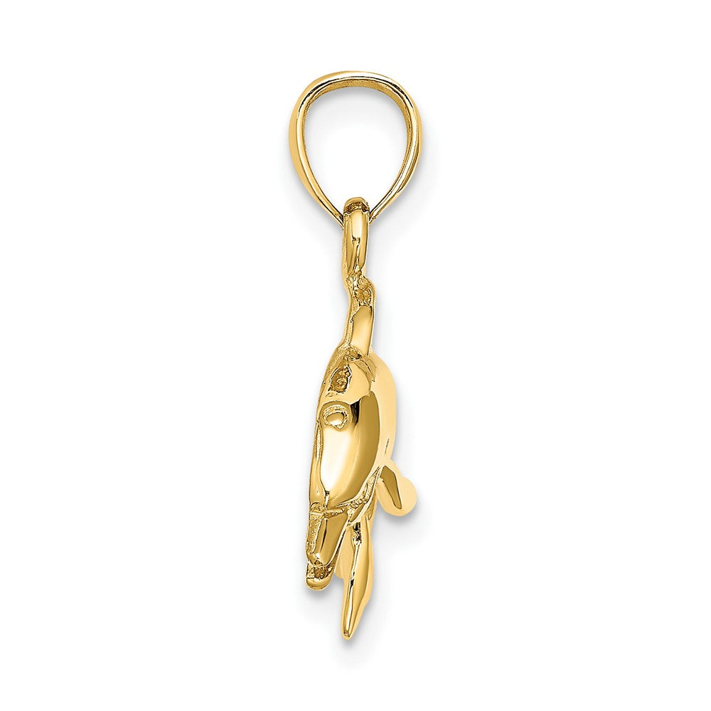 10K Yellow Gold 10K Textured Polished Dolphin Jumping Charm