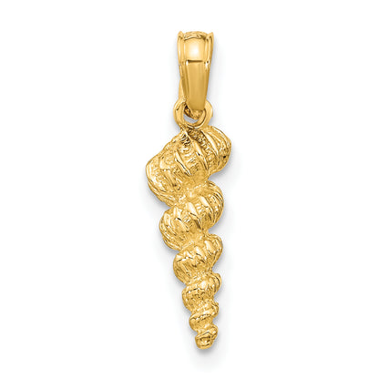 10K Yellow Gold 10K 3-D Mini Common Wentletrap Shell Charm