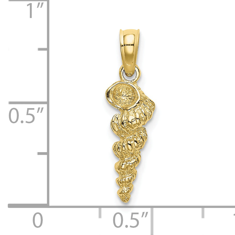 10K Yellow Gold 10K 3-D Mini Common Wentletrap Shell Charm