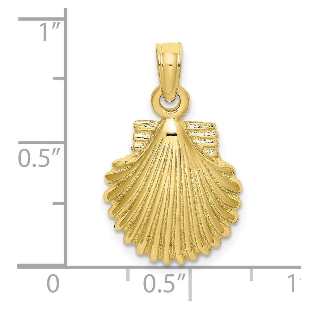 10K Yellow Gold 10K Polished Scallop Shell Charm