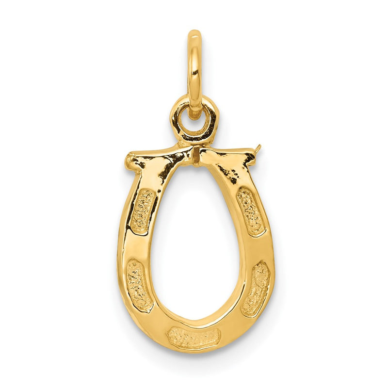 10K Yellow Gold Solid Polished Horseshoe Charm