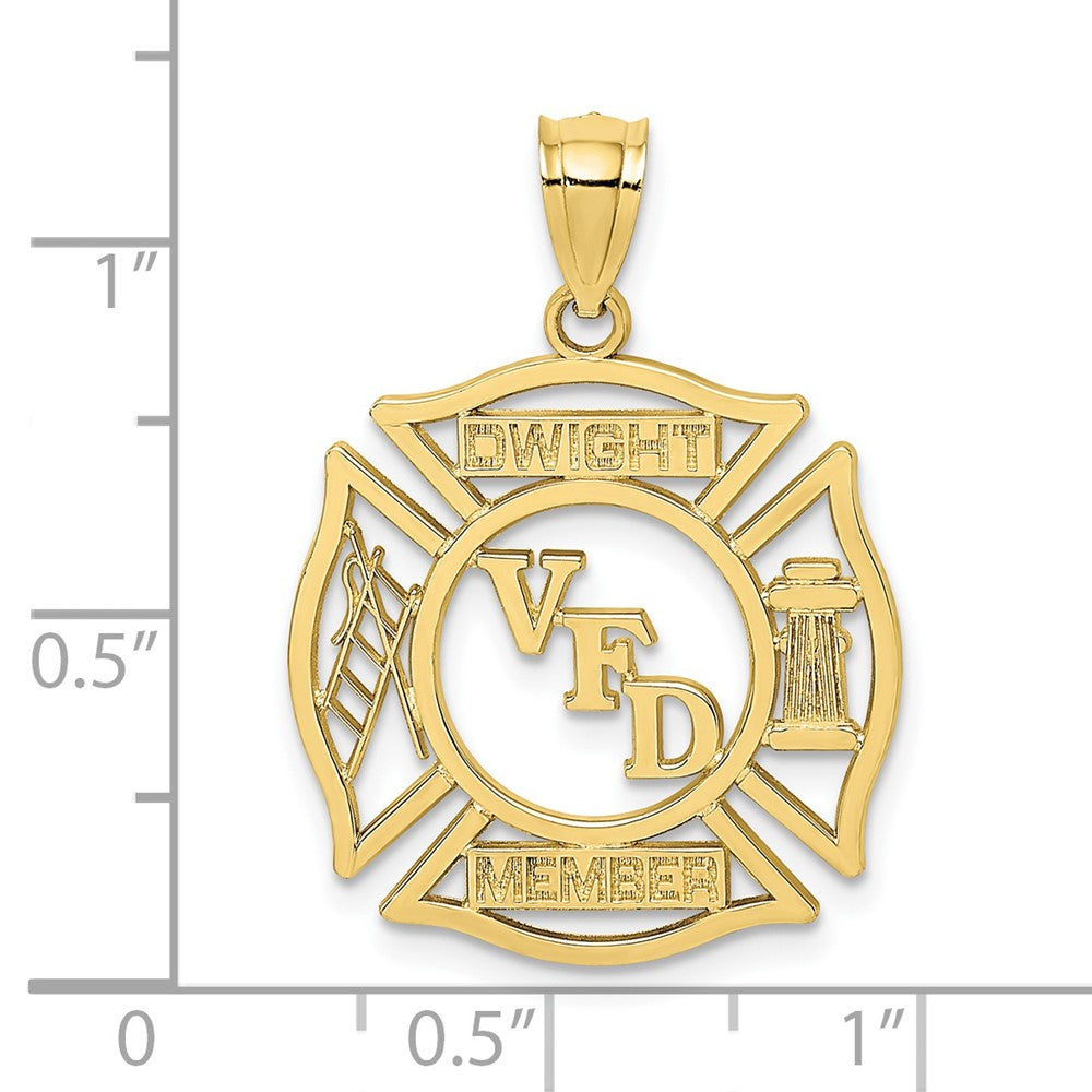 10K Yellow Gold 10K Vfd Dwight Member In Shield Charm