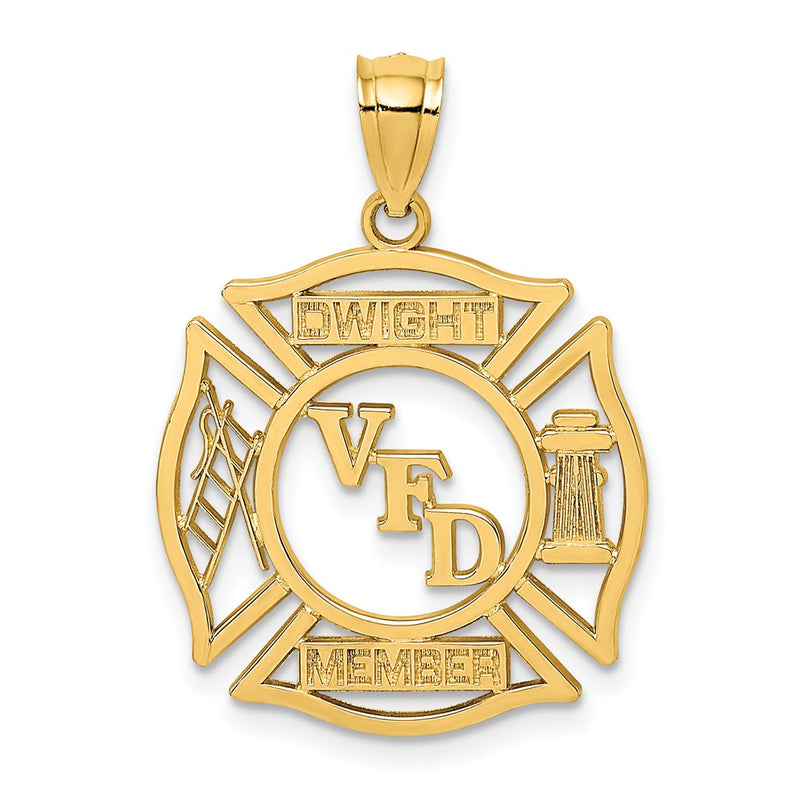10K Yellow Gold 10K Vfd Dwight Member In Shield Charm