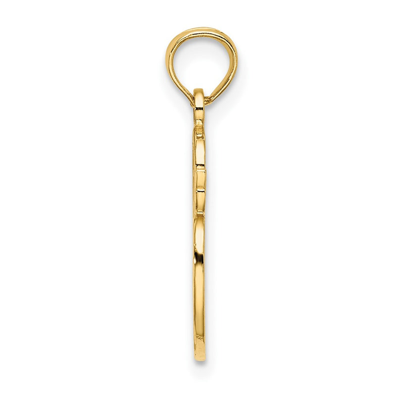 10K Yellow Gold 10K Engraved Textured Painters Pallet Charm