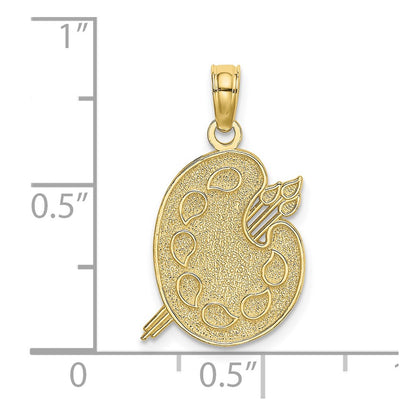 10K Yellow Gold 10K Engraved Textured Painters Pallet Charm