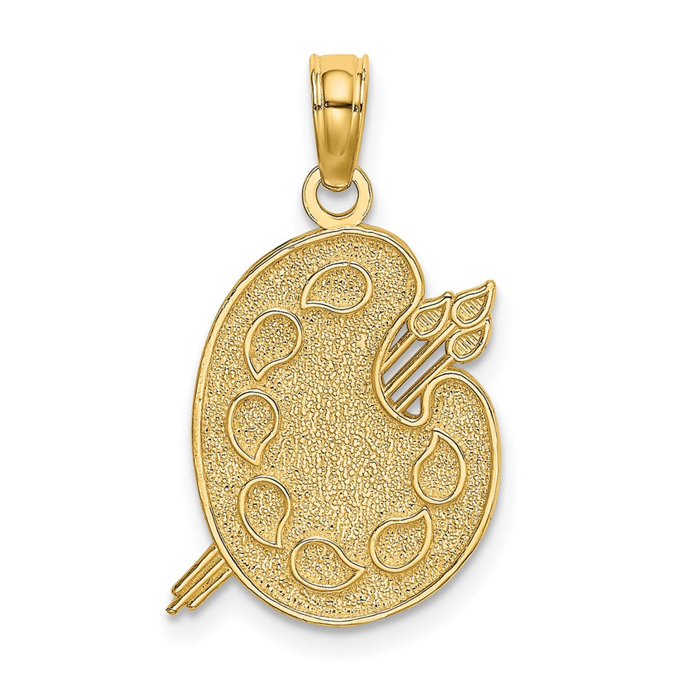 10K Yellow Gold 10K Engraved Textured Painters Pallet Charm