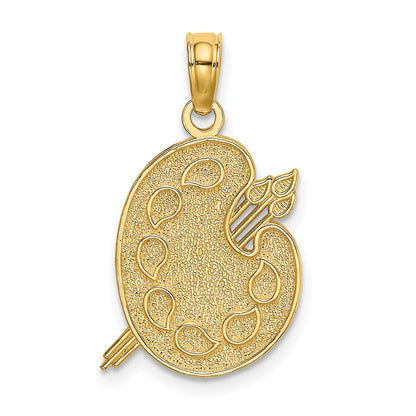 10K Yellow Gold 10K Engraved Textured Painters Pallet Charm